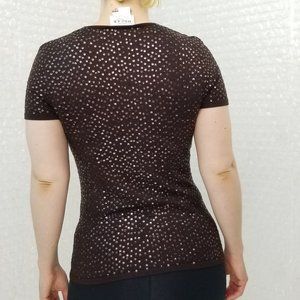 Oscar de la Renta Tops - Oscar de la Renta chocolate sequin silk shirt Oscar de la Renta Tops - Oscar de la Renta chocolate sequin silk shirt